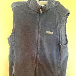 Columbia Vest Mens XL Blue Fleece Full Zip Up Sweater Sleeveless Outdoors Hiking